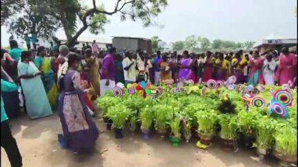 திருவாடனை: பண்ணவயல் கிராமத்தில் நூற்றுக்கணக்கான மக்கள் முளைப்பாரி எடுத்து வீதி உலா
