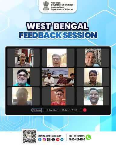 Dr. Abhilaksh Likhi, Secretary, Department of Fisheries, GoI, chaired an interactive feedback session with fishers, fish farmers, fisheries cooperatives, and associations of West Bengal through VC. Fishermen, Fisheries Cooperatives