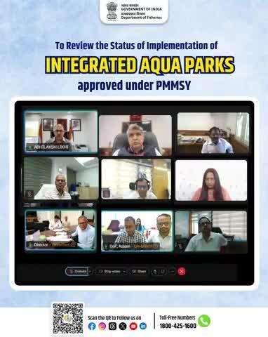 A meeting was held under the Chairmanship of the Dr. Abhilaksh Likhi, Secretary, Department of Fisheries, to review the status of implementation of Integrated Aqua Parks approved under the Pradhan Mantri Matsya Sampada Yojana (PMMSY).