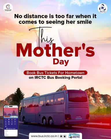 This #MothersDay, surprise your mom. Book a bus ticket to your hometown on the IRCTC Bus Booking portal and celebrate with her.