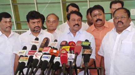 கோவை தெற்கு: விமான நிலையத்தில் பாஜக மாநில தலைவர் நைனார் நாகேந்திரன் செய்தியாளர்களை சந்தித்தார்