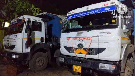नवागढ़: कनस्दा गांव में महानदी पर रेत के अवैध उत्खनन के दौरान 1 चेन माउंटेन और 3 हाइवा को तहसीलदार की टीम ने पकड़ा