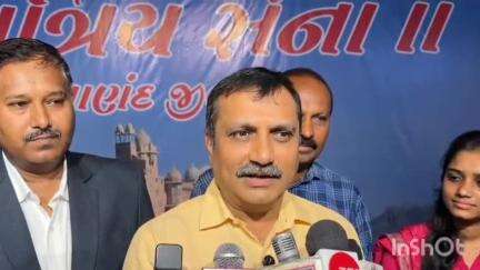 આણંદ શહેર: બોરસદ ચોકડી નજીક ચામુંડા મંદિરે ક્ષત્રિય સમાજના યોજાયેલા કાર્યક્રમ બાદ અગ્રણીઓએ પ્રતિક્રિયા આપી
