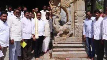 కందుకూరులో శ్రీ అంకమ్మ తల్లి ఆలయ నిర్మాణ పనుల తనిఖీ చేసిన ఎమ్మెల్యే ఇంటూరి