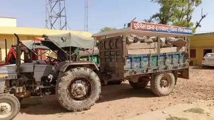 पुलिस थाना #दत्तवास की  कार्यवाही।
अवैध चेजा पत्थर सहित 06 ट्रैक्टर मय ट्राली जप्त, एक चालक गिरफ्तार व दो प्रकरण दर्ज।