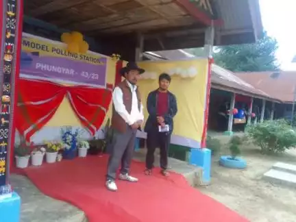 Model Polling Station Phungyar 43/23, Kamjong District, Manipur.

#GeneralElections2024
#LokSabhaElections2024