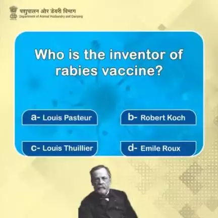 Who is the inventor of rabies vaccine?
#PreventRabies #VaccinateNow
Participate:
✅ Comment your answer below
✅ Follow us on Facebook, Instagram, Twitter, LinkedIn,