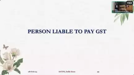 Persons Liable to Pay GST.
#learnwithcbic
