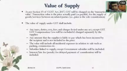 Value of Supply under GST
#learnwithCBIC
