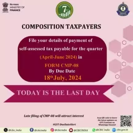 #GST-DueDateAlert for filing of Form CMP-08