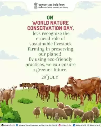 On #WorldNatureConservationDay, let's recognize the crucial role of sustainable livestock farming in preserving our planet! By using eco-friendly practices, we can ensure a greener future.