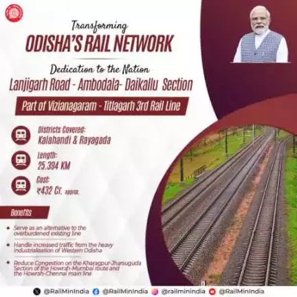 Grateful for the Lanjigarh Road - Ambadola - Doikalu Section dedication! This new line will ease the burden on existing routes and handle traffic from industrial expansion in Western Odisha. 
#RailInfra4Odisha