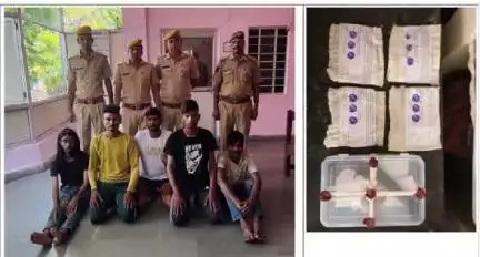 कोटा शहर पुलिस थाना कैथूनीपोल की टीम द्वारा SBI बैंक डकैती की योजना बनाते 05 शातिर मुल्जिमान  गिरफ्तार। मुल्जिमानो के कब्जे से 01 देशी कट्टा मय 02 जिन्दा कारतूस व 04 तेज धारदार बटनदार चाकू जप्त किये।