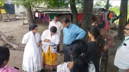 Dr Pramod Shirke Additional District Health Officer Visit to Janman ECard camp at PHC Saigaon Tal Jaoli Dist Satara