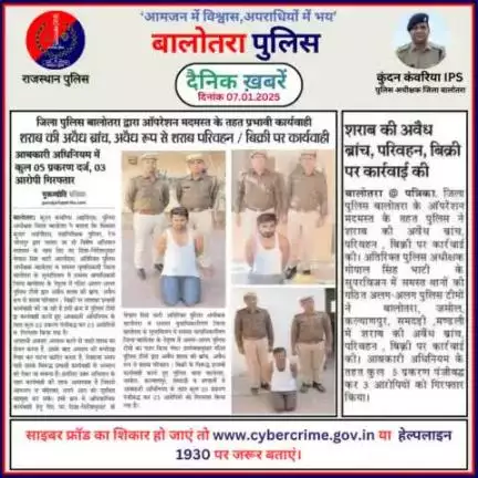 #Balotra: दैनिक खबरें -VI 
06.01.2025

#BalotraPolice #RajasthanPolice #BalotraNews #BreakingNews #BigBreaking #Breaking #LatestNews #RajasthanNews