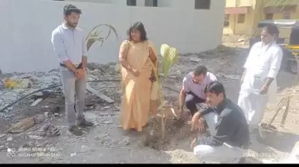 प्राथमिक आरोग्य केंद्र सिंधी येथे माननीय जिल्हा आरोग्य अधिकारी यांनी केले वृक्षारोपण