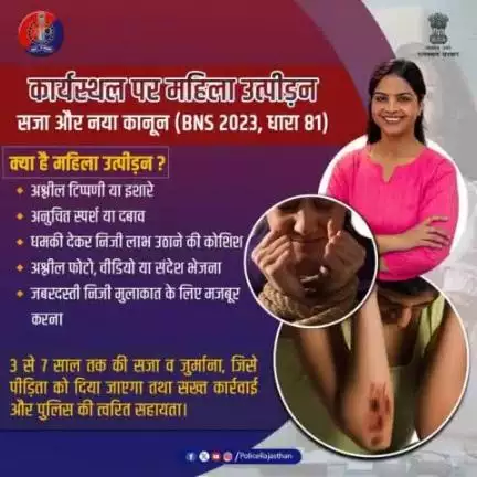 कार्यस्थल पर महिला उत्पीड़न सहना नहीं, पुलिस को बताना है!

क्या है महिला उत्पीड़न?

अश्लील टिप्पणी, अनुचित स्पर्श, धमकी देकर लाभ उठाना,