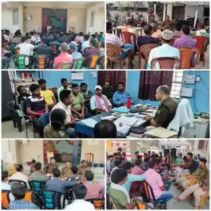 आज दिनांक-12.03.25 को #कटिहार जिला के सभी थाना परिसर में आगामी होली पर्व एवं अन्य पर्व-त्योहारों को लेकर थानाध्यक्ष द्वारा DJ मालिक के साथ बैठक की गई तथा आवश्यक दिशा-निर्देश दिया गया I