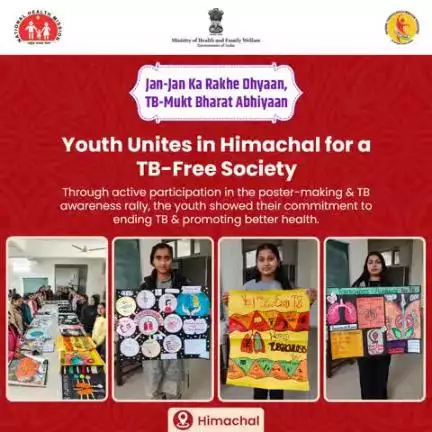 #HimachalPradesh | Passionate youth lead the charge towards a TB-free Himachal by actively participating in the poster-making and TB awareness rally.