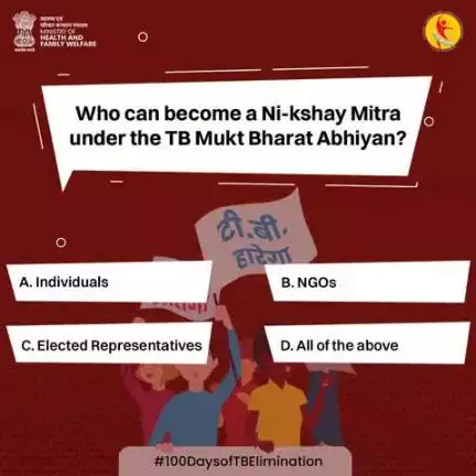 Take the pledge to #EndTB! 

Who can become a Ni-kshay Mitra and support the fight against this disease? Find out and join the initiative.