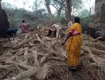 पतना: मायरापाड़ा में पुआल पल्ला में आग लगने से हजारों रुपये का नुकसान हुआ