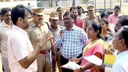 சத்தியமங்கலம்: பண்ணாரி அம்மன் கோவிலில் குண்டம் திருவிழா நடைபெறுவதை ஓட்டி ஆட்சியர் நேரில் சென்று ஆய்வு மேற்கொண்டார்