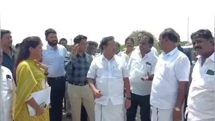 திருக்கோயிலூர்: புதிய பேருந்து நிலையம் அமைய உள்ள இடத்தில் அமைச்சர் பொன்முடி நேரில் ஆய்வு ; மாற்று இடத்தில்  அமைக்க வேண்டும் என அமைச்சரிடம் வாக்குவாதம் செய்த நபர்