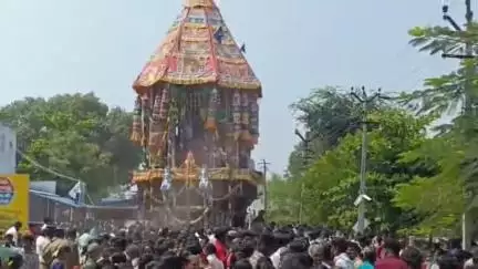கீழக்கரை: திருப்புல்லாணி ஆதி ஜெகநாத பெருமாள் கோவிலில் பங்குனி உத்தர திருவிழாவை ஒட்டி தேரோட்டம்