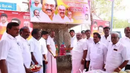 செஞ்சி: வெள்ளிமேடுபேட்டை ஊராட்சியில் நீர் மோர் பந்தலை திறந்து வைத்த சட்டமன்ற உறுப்பினர்