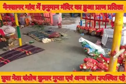 डोभी के नैनसागर गांव में हुआ हनुमान मंदिर के प्राण प्रतिष्ठा