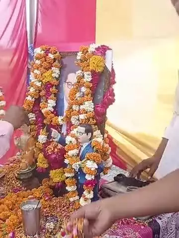 हनारायन पुर मे बाबा साहेब की 134 me जयन्ती शोभा यात्रा की झलक