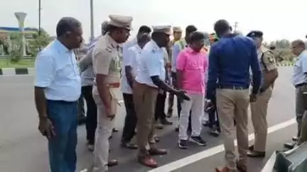அவிநாசி: சேலம்-கோவை தேசிய நெடுஞ்சாலையில் விபத்து ஏற்படும் பகுதிகள் குறித்து மாவட்ட கலெக்டர், எஸ்.பி நேரில் ஆய்வு