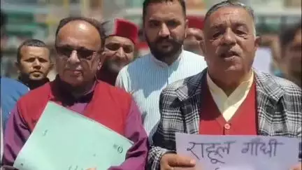 हरिपुरधार: गांधी परिवार द्वारा नेशनल हेराल्ड अखबार के माध्यम से घोटाला, भाजपा ने हरिपुरधार में कांग्रेस के खिलाफ किया प्रदर्शन