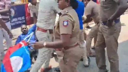 கிண்டி: பனகல் மாளிகை அருகே போராட்டத்தில் ஈடுபட்ட ஆதித்தமிழர் கட்சி - குண்டு கட்டாக கைது செய்த காவல்துறை