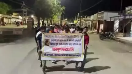 वाल्मीकि समाज पोकरण ने वाल्मीकि बस्ती से  व्यास सर्किल तक निकला मोन जुलूस