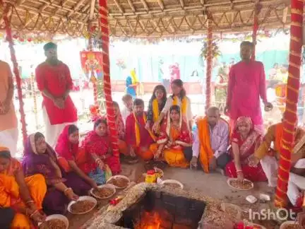 मंसूरचक: फाटक चौक स्थित दुर्गा मंदिर परिसर में राम कथा महायज्ञ का समापन