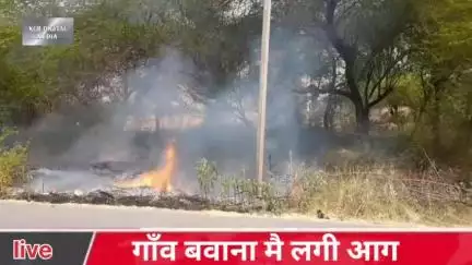 #haryana महेंद्रगढ के गाँव बवाना मे लगी भीषण आग