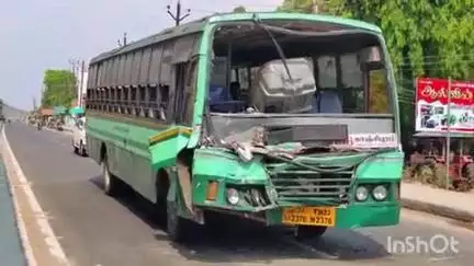 நெமிலி: ஓச்சேரியில் அரசு பேருந்தும் தனியார் பேருந்தும் மோதி விபத்து- 9 பேர் காயம்