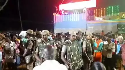 தொட்டியம்: தொட்டியம் மதுர காளியம்மன் திருத்தேர் தொடங்குவதை முன்னிட்டு  திருச்சி மாவட்ட எஸ்பி செல்வ ஆய்வு மேற்கொண்டார்
