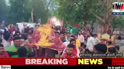 दमोह-बटियागढ़ में निकली भव्य चुनरी यात्रा विंध्यवासिनी मंदिर से हरसिद्धि माता मंदिर तक
