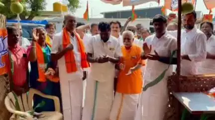 திருச்செங்கோடு: பெரியமணலில் பாஜக சார்பில் நீர் மோர் பந்தலை மாநில அமைப்பு பொதுச்செயலாளர் கேசவ விநாயகன் திறந்து வைத்தார்