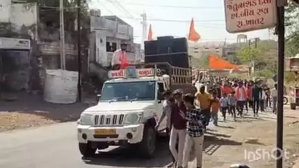 ખાંભા: રામનવમી તહેવારને લઈને શોભાયાત્રા નીકળી