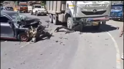 मोरंग: किन्नौर के किरंग खड़ समीप डंपर और छोटे वाहन के बीच हुई टक्कर, जान-माल के नुकसान की नहीं है सूचना