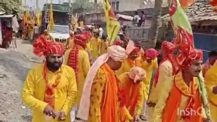 मंडरो: मिर्जाचौकी में धूमधाम से निकाली गई खाटूश्याम की निशान यात्रा