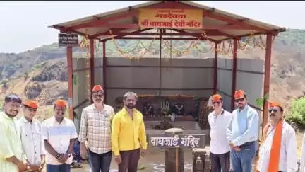 शाहूवाडी: विशाळगडावर मराठा तीतुका मेळावा प्रतिष्ठानच्या वतीने वाघजाई देवीची मूर्ती प्रतिष्ठापना.