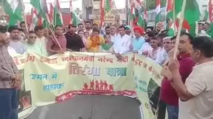 बरवाला: बरवाला में पूर्व विधानसभा अध्यक्ष के नेतृत्व में निकाली गई तिरंगा यात्रा