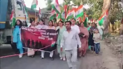 भाजपा महिला मोर्चा ने प्रतापनगर में भारतीय सेना के सम्मान में निकाली तिरंगा यात्रा