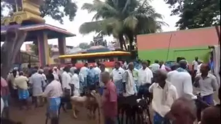 கே.வி.குப்பம்: கே.வி.குப்பம் சந்தை மேடு பகுதியில் இன்று நடைபெற்ற ஆட்டுச் சந்தையில் ரூபாய் 60 லட்சத்திற்கு வர்த்தகம் வியாபாரிகள்