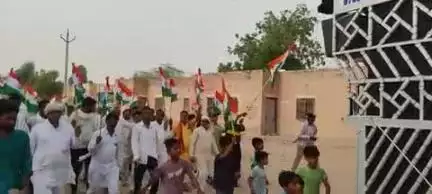 छतरगढ़ /बीकानेर!!" भाजपा की तिरंगा यात्रा मे देशभक्ति नारो से गुंजा क़स्बा मंडल अध्यक्ष मुकेश शर्मा की नेतृत्व मे आयोजित