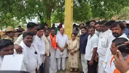 ಹರಪನಹಳ್ಳಿ: ಪಟ್ಟಣಕ್ಕೆ ಸಣ್ಣ ನೀರಾವರಿ ಇಲಾಖೆ ಸಚಿವ ಬೋಸರಾಜು ಭೇಟಿ